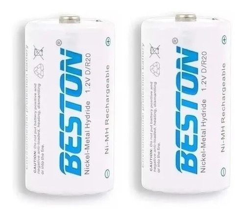 Batería Bestòn Tipo D R20 - 1.2 Voltios Ni-mh 4000mah X2