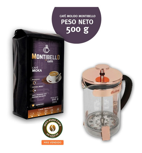 Cafetera Prensa Francesa 600ml+ Cafe Montibello Moka 500g