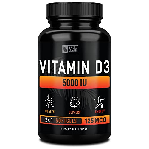 Vitamina D3 Gummies  Extra Strength, 5000iu Tención Fpvma