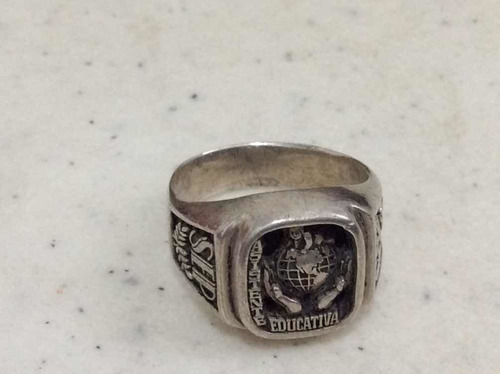 Anillo De Graduación Plata Vintage Sep Educación