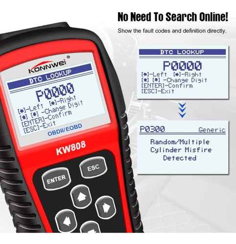 Imagen 6 de 7 de Escaner Automotriz Automotor Multimarca Konnwei Kw808 Autel