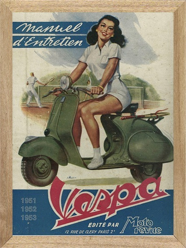 Vespa  , Cuadros , Poster , Publicidad , Moto  Y274