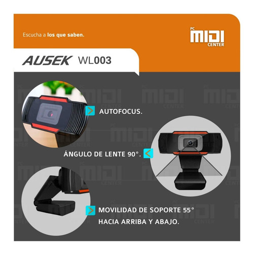 Imagen 5 de 10 de Webcam Camara Web Full Hd Microfono 1080p Pc Ausek Wl003