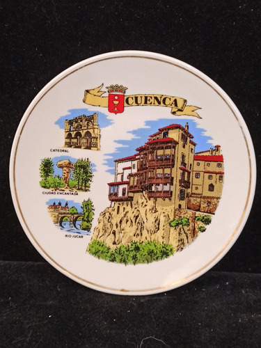 Antiguo Platito De Decoración De Cuenca España