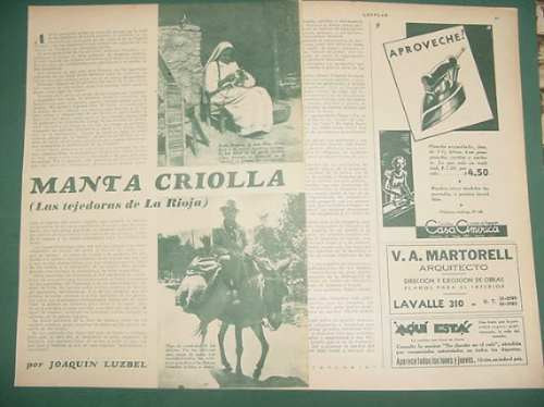 Clipping Criollo Manta Criolla Tejedoras Las Rioja 3 Pgs