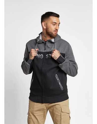 Poleron Zip Hoodie Pionner Gris Gangster