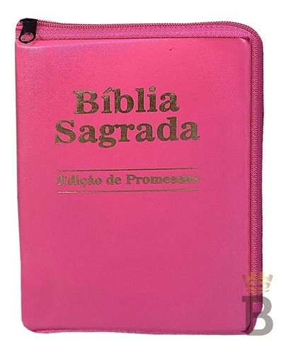 Bíblia Sagrada - Letra Pequena Zíper Pink - 9x13
