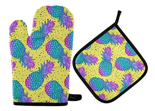 Pineapple Summer Oven Mitts Pot Hold Exnundod_031123420008ve