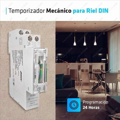 Imagen 3 de 10 de Temporizador Reloj Mecanico Pileta Din 24 Hs 48 Programas
