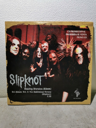 Slipknot Duality Cd Promo 020 Sum Récords. 