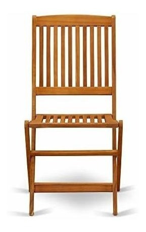 Silla Lateral Plegable De Madera De Acacia Maciza, Juego De