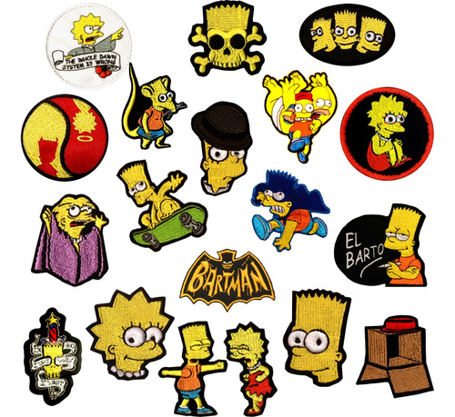 Parche Los Simpsons Bart Lisa Bordados X Unidad