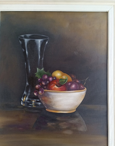 Cuadro Oleo.figurativo.moderno.transparencias Jarrón Frutas