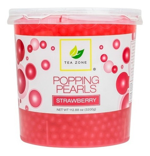 Caja Con 4 Perlas Explosivas Tea Zone Sabor Fresa 3.2 Kg C/u