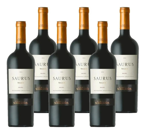 Vino Saurus Select Malbec Caja X6 Unidades