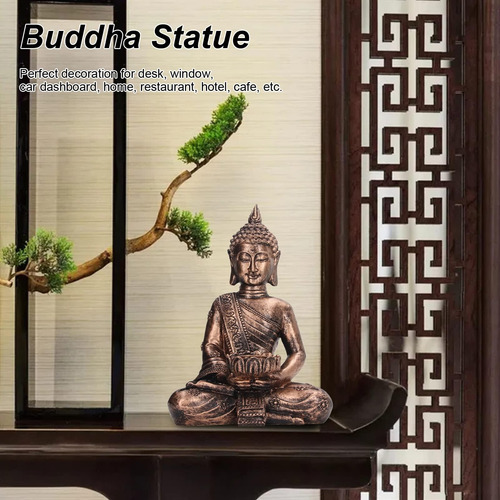 Soporte De Vela De La Estatua De Buda De 12 Pulgadas Cobre D