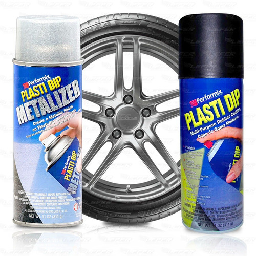 Pintura Plastidip 1 Aerosol Linea Metalizer + 1 Aerosol Base