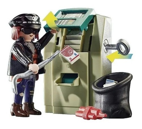 Imagen 4 de 8 de Playmobil Moto Policia Persecucion Ladron 70572 City Action