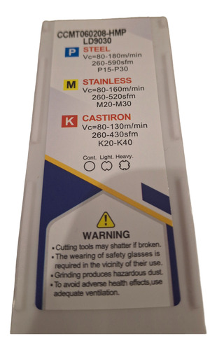 Inserto Ccmt 060208-hmp Ld9030 Para Acero X10 Uni