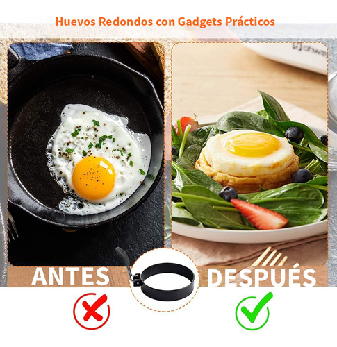 U Chef Set 4 Anillos De Huevo Antiadherentes Grandes 3.5in