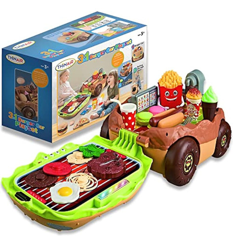 Burger Car Kids Kitchen Playset: 3 Juguetes De Juego De Simu