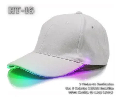Gorra Led Blanca Luz Led Rojo