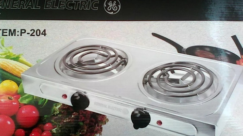 Cocina Eléctrica 2 Hornillas Cromada General Eléctric