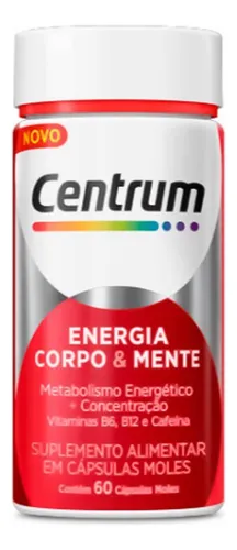 Centrum Energia Corpo E Mente Com 60 Cápsulas - Sem Sabor