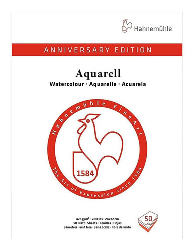 Bloco Aquarela Anniversary 425 G/m² Cold Pressed 24x32 50fls