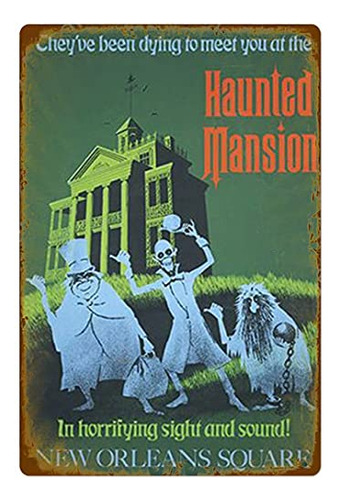 Haunted Mansion Metal Tin Sign Poster Vintage Home Wall...