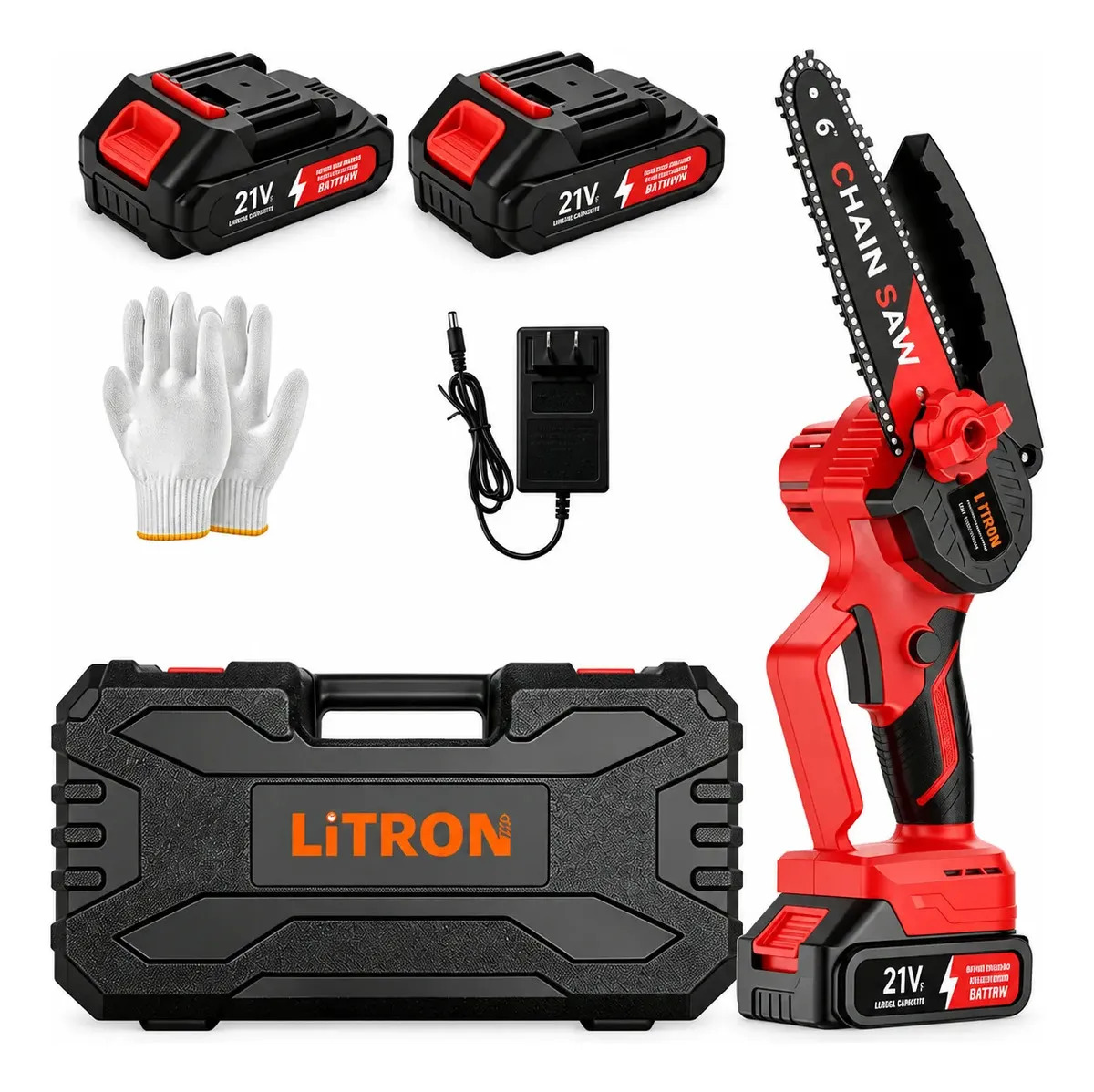 Mini Motosserra Elétrica Portátil 6 Polegadas 550w Motor Sem Escovas Integrado Serra De Poda Para Jardim E Árvores