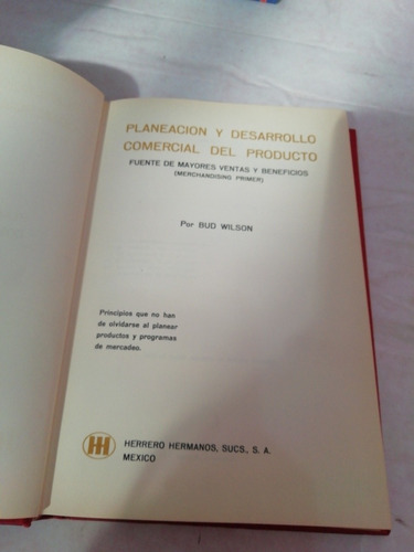 Bud Wilson Planeación Y Desarrollo Comercial Del Producto (Usado)