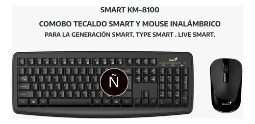 Teclado Ratón Combo Inalámbrico Genius Español Ñ Wireless 