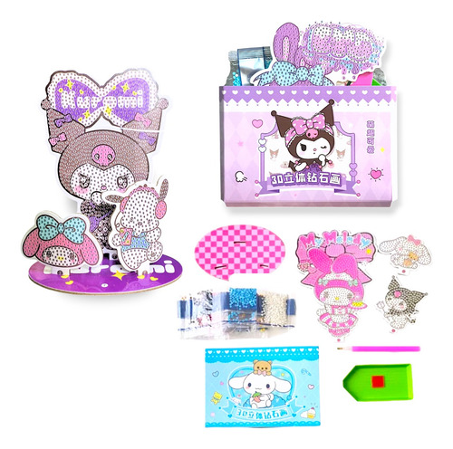 Kit Pintura Diamante 3d De Sanrio Kuromi Y Más Cod. 7050 Kuromi 2