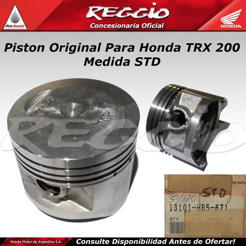 Piston Original Para Honda Trx 200 Medida Std - Reggio Moto
