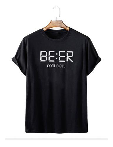 Remera Negra Beer Cerveza Algodón Premium Hombre Mujer Niños