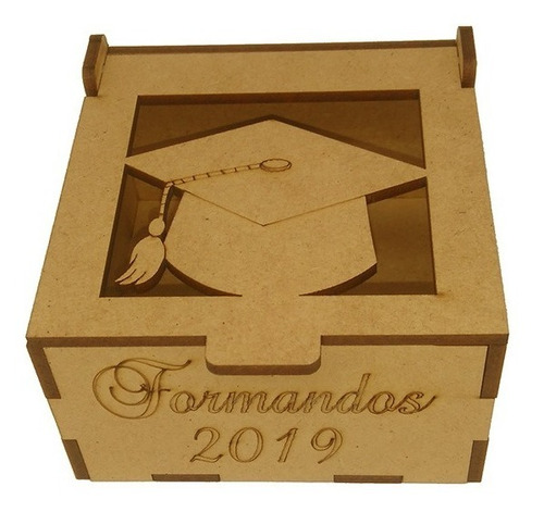 Caixinha Formatura Capelo Personalizada Mdf 10 Peças 