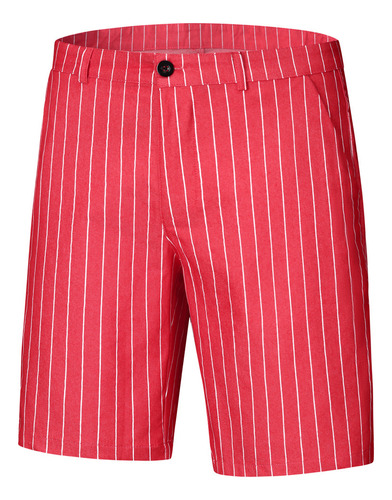 Short Bermuda Hombre Pantalones Cortos Ajustado A Rayas