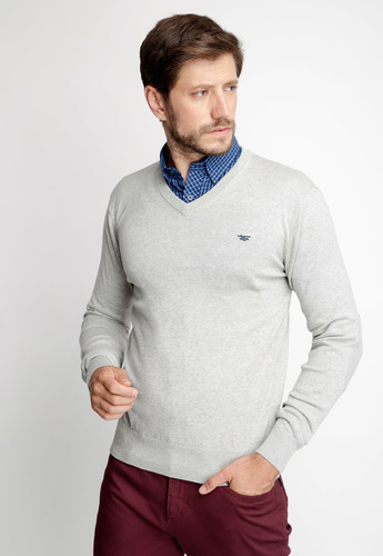 Sweater Hombre Melange Smart Casual Gris Fw 2023 Ferouch