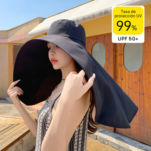 Gorro De Sol Con Forma De Chal De Ala Grande, Con Protección