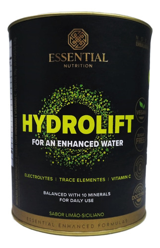 Hydrolift Electrolytes + Vit C 30 Sticks Essential Nutriton Sabor Limão Siciliano