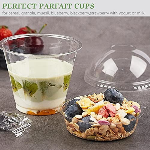 50pack 9 Oz Clear Plastic Parfait Cups With Insert And ...