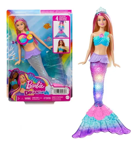 Barbie Sirena Arcoiris Dreamtopia Con Cola Iluminada Mattel