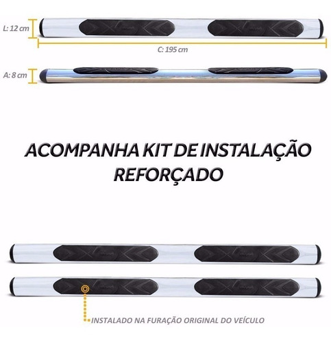 Estribos Oval Cromado Bepo Toyota Hilux 2016 2017 2018 2020