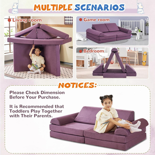 Sofá Modular De 8 Piezas Para Niños, Sofá Modular Para Niños