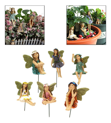 6 Unids / Set Figuras De Hadas De Flores En Miniatura