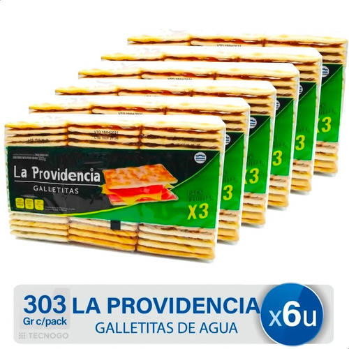 Galletitas De Agua Sandwich La Providencia - Pack X6 Tripack