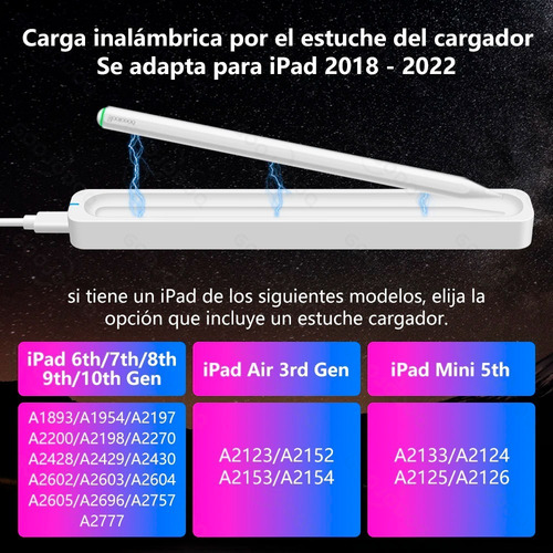Imagen 3 de 10 de Lapiz Pencil Inalambrico Para iPad Decima Generacion M1 M2