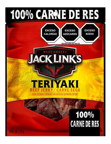 Snack De Carne De Res Jack Links Teriyaki Jerky 60g