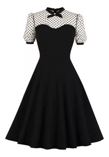 Vestido Feminino L Mesh Temperament Elegant Polka Dot Sit Py